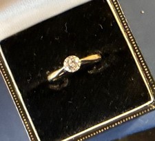 Women’s Diamond Solitaire Ring 9ct Yellow Gold .25cts Size L Hallmarked W2.1g