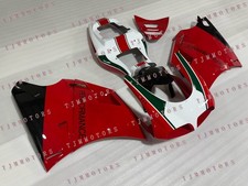 For 96-02 Ducati 916/996/748 Red White ABS Injection Mold Bodywork Fairing Kit
