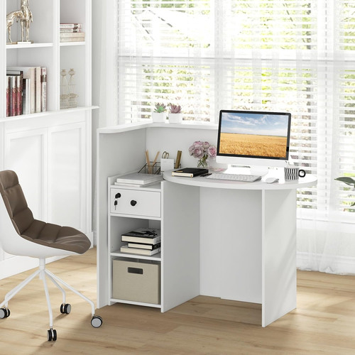 Stylish white reception desk - stylish,