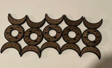 5x  Wooden Triple Moon Stand For Crystal Ball Holder Wood Base Display