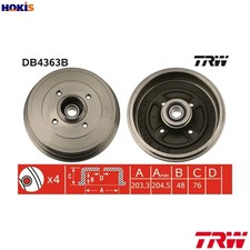 2x BRAKE DRUM DB4363B FOR