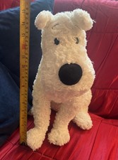 LARGE Moulinsart Tintin SNOWY 17'' Dog White Fox Terrier Soft Toy Comic Film vgc