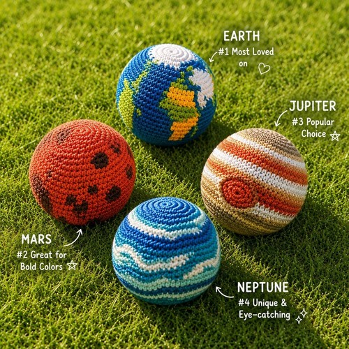 Planet crochet footbag - footbag,, space