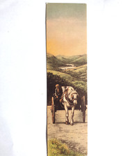 Athena Bookmark Farmer Man Driving Horse Cart Rural View Michele Emblem Designs