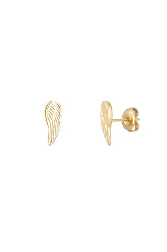 14ct gold plated wing - gold-plated, stud