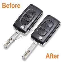 For Peugeot 107 207 307 308 407 3 Button Remote Flip Key Repair Refurb Service
