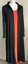 Attitudes by Renee Women Duster & Sleeveless Midi Dress Set Size M Black Orange