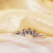 14k Gold Art Deco Diamond Ring Wedding Stackable Ring Gold Crown