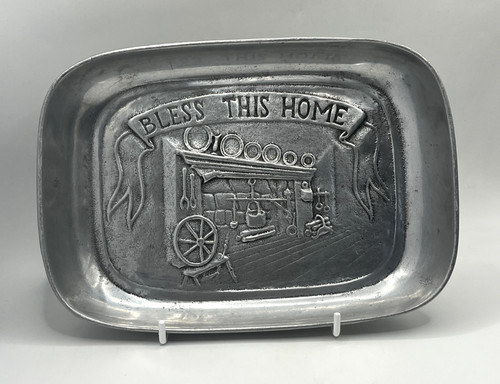 Vintage pewter tray - pewter, tray,