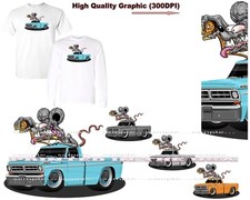DigiRods Rat Rod Racer Ford F100 F 100 Vintage Pickup Truck Cartoon Car T Shirt