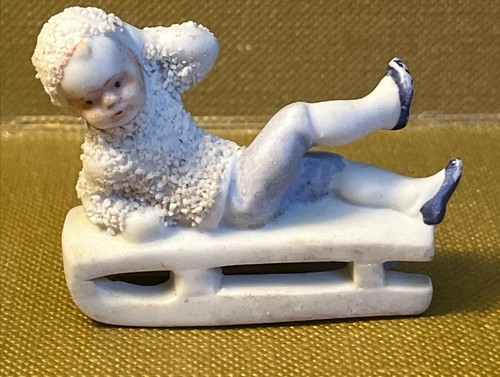 Rare victorian bisque sledging - rare,