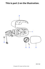 Jaguar Genuine Mirror Backcover Back Cover Lid Casing Shell Fits XJ C2C39495XXX