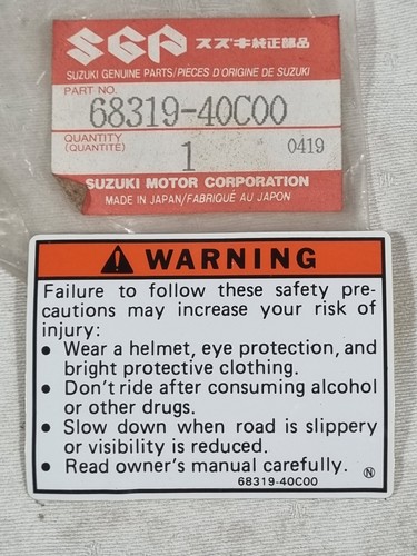 Warning label 68319 - label, 68319-40c00