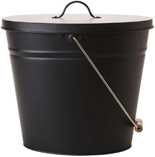Black Oval Ash Can Coal Bucket