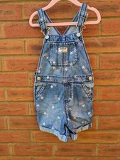 Oshkosh dungarees shorts denim stars rainbows girls 4T
