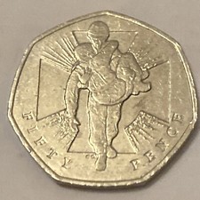 2006 50p coin wounded soldier