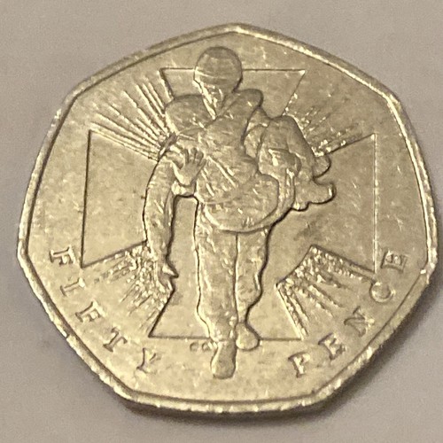 2006 50p coin - , wounded