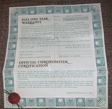 Rolex Watch Warranty &