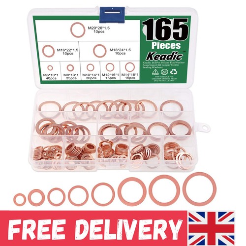 165 pcs copper - flat, washers