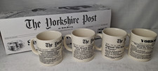4x Staffordshire Mug The Yorkshire Post LEEDS 1918 GERMANY SURRENDER Cream P111