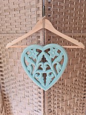 Rustic Wooden Wall Hanging Duck Egg Blue Shabby Chic