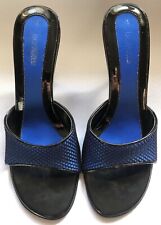 Women’s Barratts Blue & Black Fishnet Open Toe 3.5" Heeled Sandals       Size 4