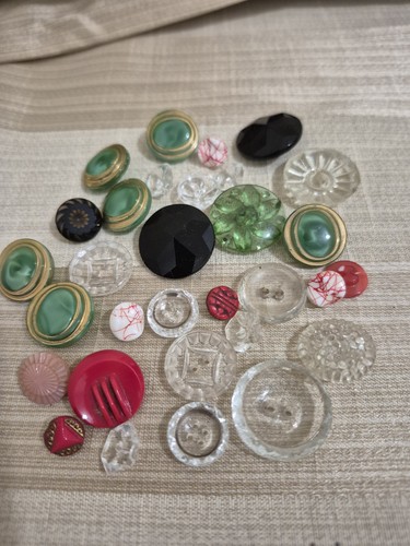 Glass buttons vintage - glass,