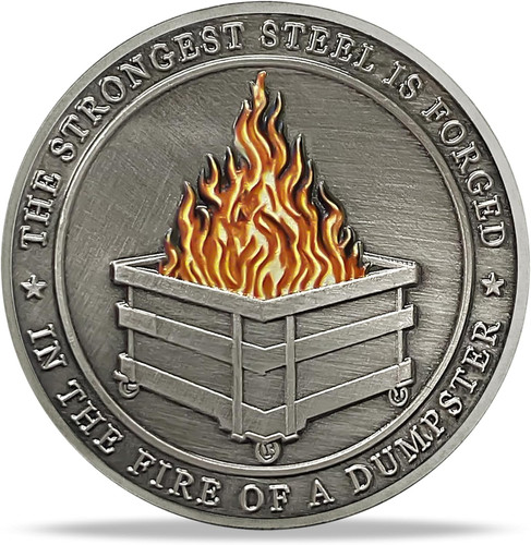 Silver funny dumpster fire - silver,