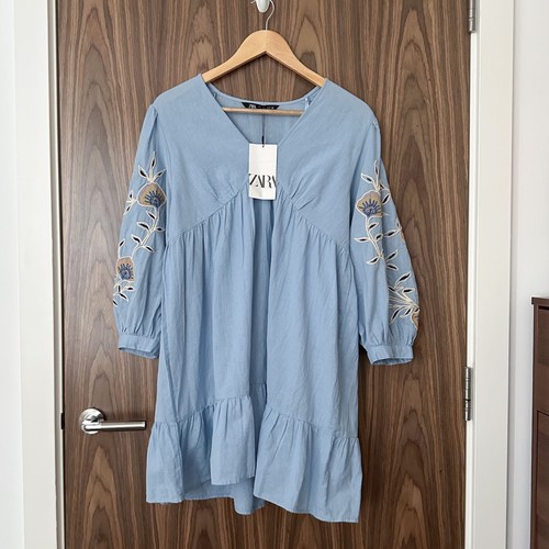 Zara blue cotton - zara,