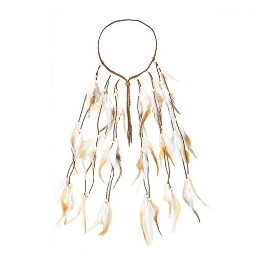 Beads feather tassel headband - feather,