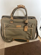 Atlantic Seahorse Travel Bag Canvas & Leather Trim Vintage Style Good Condition