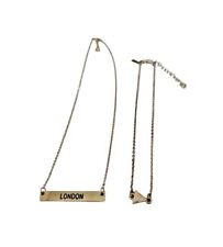 Vintage Freedom At Topshop Gold Tone London Necklace & ankle bracelet set G101