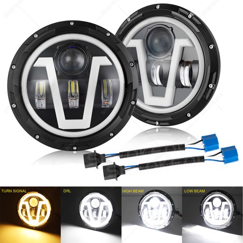 Inch round led headlights - 2x,