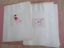 CHILDREN'S TALE TAPUSTRATED ORIGINAL WATERCOLORS MARTINE CADIEU NICOLOR CLOUDS 