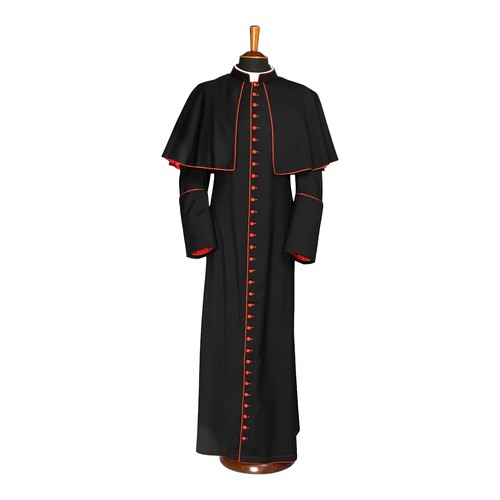 Black cassock with - cassock, piping