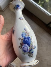 Royal Albert bone china Moonlight Rose Tall Bud Vase 18.5 cm High vintage vgc