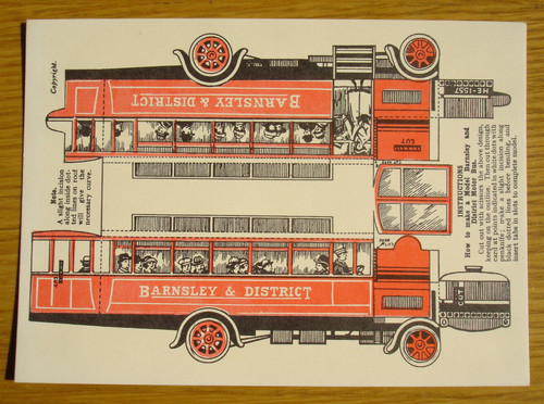 Cardboard bus model - model., barnsley&