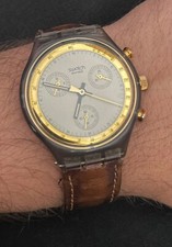 Swatch Chronograph “Goldfinger” SCM100 (1990) – Swiss Made Vintage/22 jewels