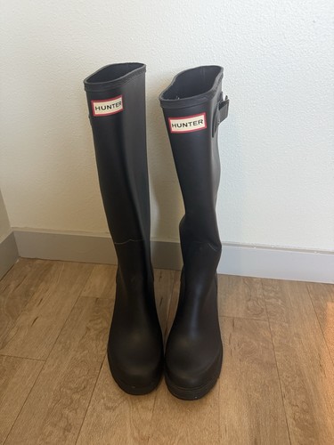 Hunter womens black rubber - black,