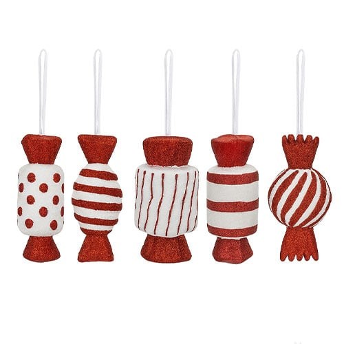 Red white glitter candy - &,