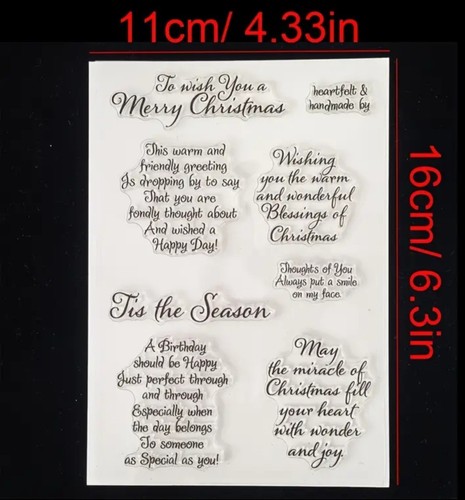 Christmas clear stamps words - clear,