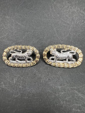 Royal Leicestershire Regiment - Pair of British Military Army Collar Badges