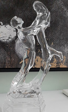 Vintage RCR Italian Crystal Dancing Couple | 1970s Figurine | 27cm | Dance in Mo