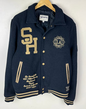 THE STRONGHOLD VARSITY JACKET Size Medium Men`s Baseball College Navy Blue