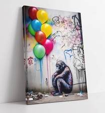 Graffiti monkey with balloons - graffiti,