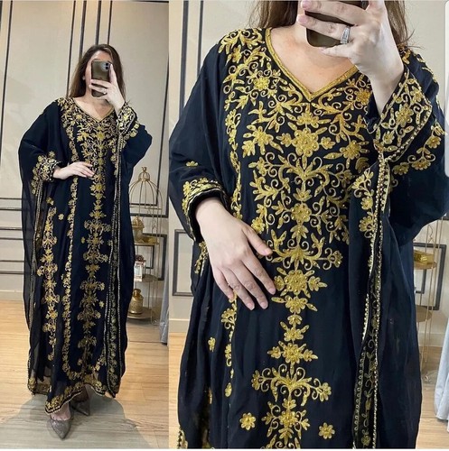 Black georgette dubai party - black,