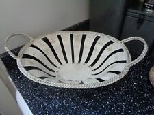 SHABBY CHIC HEAVY METAL CREAM FRUIT BOWL