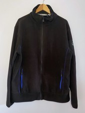 Mercedes 2XL Mens Black Full Zip Fleece Jumper Branded Logo Warm Winter XXL Top