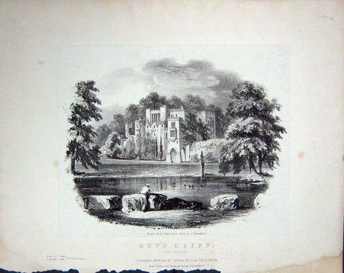 Original old antique print - old,
