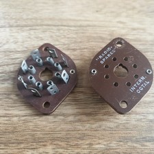 2 x Radio Spares 8 Pin Octal Intern Paxolin Valve Base Tube Socket NOS (MN-790)